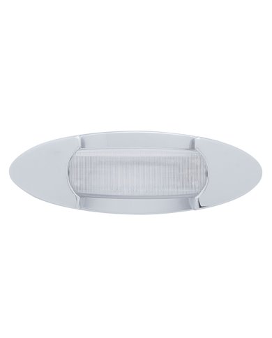 (CARD) 12 RED LED PETERBILT MARKER LIGHT W/ CHROME " MAVERICK" BEZEL - CLEAR LENS (CARD) 12 RED LED PETERBILT MARKER LIGHT W/ CHROME " MAVERICK" BEZEL - CLEAR LENS