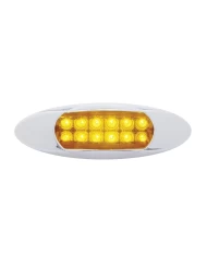 (CARD) 12 AMBER LED PETERBILT REFLECTOR MARKER LIGHT W/ CHROME "RENEGADE" BEZEL - AMBER LENS (CARD) 12 AMBER LED PETERBILT REFLECTOR MARKER LIGHT W/ CHROME "RENEGADE" BEZEL - AMBER LENS