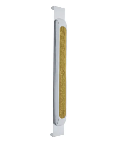 UP31475-Mirror Bracket With 11 LED 17" Light Bar & Bezel - Amber LED/Amber Lens