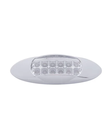 (CARD) 12 RED LED PETERBILT REFLECTOR MARKER LIGHT W/ CHROME "RENEGADE" BEZEL - CLEAR LENS (CARD) 12 RED LED PETERBILT REFLECTOR MARKER LIGHT W/ CHROME "RENEGADE" BEZEL - CLEAR LENS