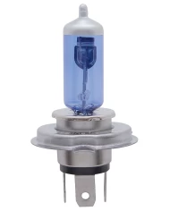 (2/CARD) H4 60/55W HALOGEN BULBS, XENON WHITE, 12 VOLT