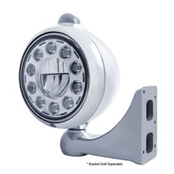 UP31491-Chrome Guide 682-C Headlight 11 LED Bulb & Dual Mode LED Signal - Clear Lens
