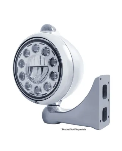 UP31491-Chrome Guide 682-C Headlight 11 LED Bulb & Dual Mode LED Signal - Clear Lens