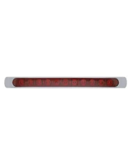 (CARD) 11 RED LED P/T/C LIGHT BAR W/ CHROME PLASTIC BEZEL - RED LENS (CARD) 11 RED LED P/T/C LIGHT BAR W/ CHROME PLASTIC BEZEL - RED LENS