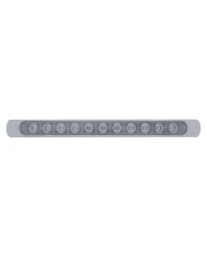 (CARD) 11 AMBER LED P/T/C LIGHT BAR W/ CHROME PLASTIC BEZEL - CLEAR LENS (CARD) 11 AMBER LED P/T/C LIGHT BAR W/ CHROME PLASTIC BEZEL - CLEAR LENS
