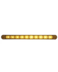 (CARD) 10 AMBER LED 9" LIGHT BAR W/ CHROME PLASTIC BEZEL - AMBER LENS (CARD) 10 AMBER LED 9" LIGHT BAR W/ CHROME PLASTIC BEZEL - AMBER LENS