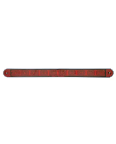 (CARD) 10 RED LED 9" LIGHT BAR W/ CHROME PLASTIC BEZEL - RED LENS (CARD) 10 RED LED 9" LIGHT BAR W/ CHROME PLASTIC BEZEL - RED LENS