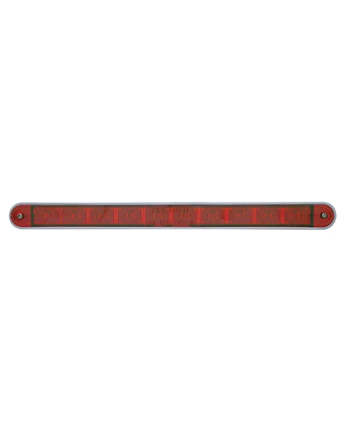 (CARD) 10 RED LED 9" LIGHT BAR W/ CHROME PLASTIC BEZEL - RED LENS (CARD) 10 RED LED 9" LIGHT BAR W/ CHROME PLASTIC BEZEL - RED LENS