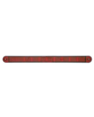 (CARD) 10 RED LED 9" LIGHT BAR W/ CHROME PLASTIC BEZEL - RED LENS (CARD) 10 RED LED 9" LIGHT BAR W/ CHROME PLASTIC BEZEL - RED LENS