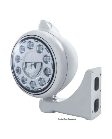 UP31493-Stainless Steel Guide 682-C Headlight 11 LED Bulb & Original Style LED Signal - Clear Lens
