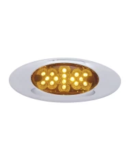 (CARD) 16 AMBER LED REFLECTOR LIGHT W/ "PHANTOM I" BEZEL - AMBER LENS