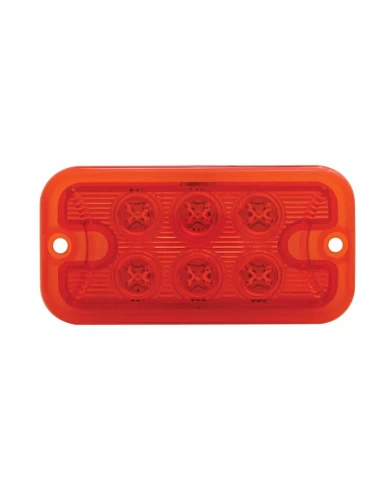 (CARD) 6 RED LED RECTANGULAR DUAL FUNCTION/BRIGHTNESS LIGHT - RED LENS (CARD) 6 RED LED RECTANGULAR DUAL FUNCTION/BRIGHTNESS LIGHT - RED LENS