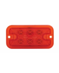 (CARD) 6 RED LED RECTANGULAR DUAL FUNCTION/BRIGHTNESS LIGHT - RED LENS
