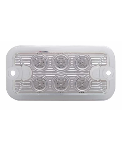 (CARD) 6 AMBER LED RECTANGULAR DUAL FUNCTION/BRIGHTNESS LIGHT - CLEAR LENS (CARD) 6 AMBER LED RECTANGULAR DUAL FUNCTION/BRIGHTNESS LIGHT - CLEAR LENS