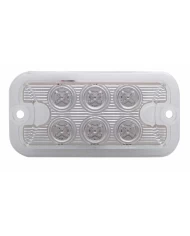 (CARD) 6 AMBER LED RECTANGULAR DUAL FUNCTION/BRIGHTNESS LIGHT - CLEAR LENS