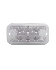 (BULK) 6 AMBER LED RECTANGULAR DUAL FUNCTION/BRIGHTNESS LIGHT - CLEAR LENS