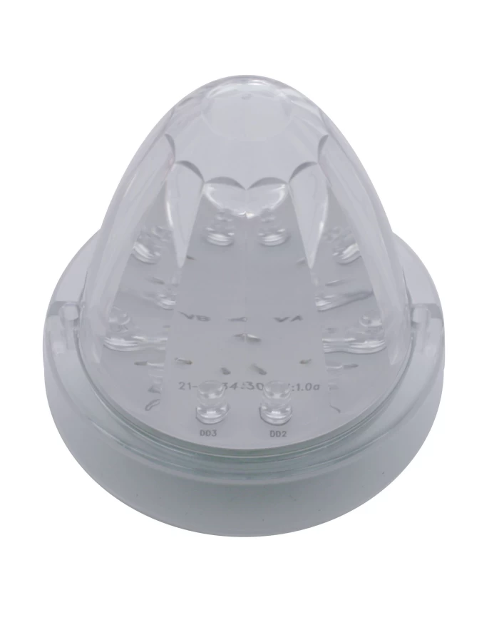 (CARD) ROUND CAB LIGHT W/ 13 AMBER LED WATERMELON TRUCK-LIGHT LENS - CLEAR LENS