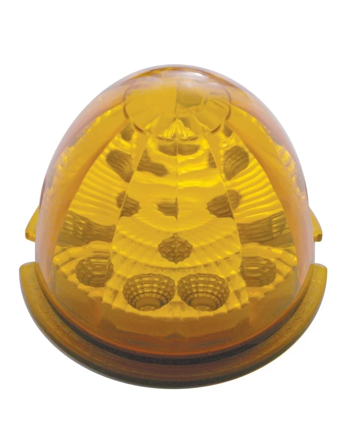 (CARD) ROUND REFLECTOR CAB LIGHT W/ 17 AMBER LED WATERMELON LENS - AMBER LENS (CARD) ROUND REFLECTOR CAB LIGHT W/ 17 AMBER LED WATERMELON LENS - AMBER LENS