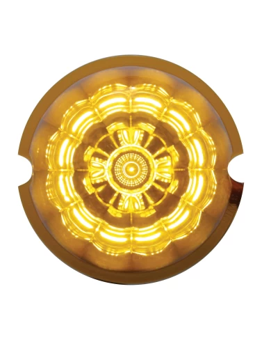 (CARD) ROUND REFLECTOR CAB LIGHT W/ 17 AMBER LED WATERMELON LENS - AMBER LENS (CARD) ROUND REFLECTOR CAB LIGHT W/ 17 AMBER LED WATERMELON LENS - AMBER LENS