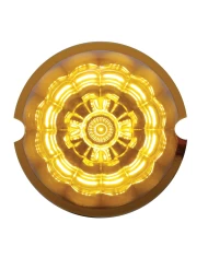 (CARD) ROUND REFLECTOR CAB LIGHT W/ 17 AMBER LED WATERMELON LENS - AMBER LENS (CARD) ROUND REFLECTOR CAB LIGHT W/ 17 AMBER LED WATERMELON LENS - AMBER LENS