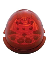 (CARD) ROUND REFLECTOR CAB LIGHT W/ 17 RED LED WATERMELON LENS - RED LENS (CARD) ROUND REFLECTOR CAB LIGHT W/ 17 RED LED WATERMELON LENS - RED LENS