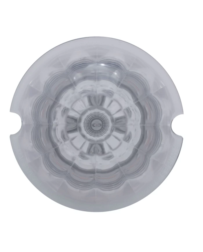 (CARD) ROUND REFLECTOR CAB LIGHT W/ 17 AMBER LED WATERMELON LENS - CLEAR LENS