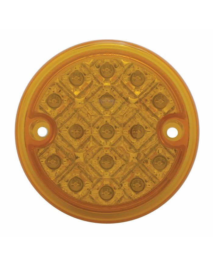 (BULK) 15 AMBER LED 3" SINGLE FACE LIGHT W/ REFLECTOR - AMBER LENS