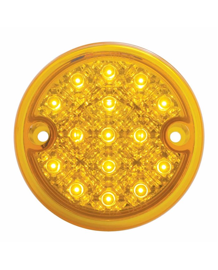 (BULK) 15 AMBER LED 3" SINGLE FACE LIGHT W/ REFLECTOR - AMBER LENS