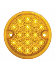 (BULK) 15 AMBER LED 3" SINGLE FACE LIGHT W/ REFLECTOR - AMBER LENS