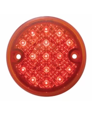 (BULK) 15 RED LED 3" SINGLE FACE LIGHT W/ REFLECTOR - RED LENS
