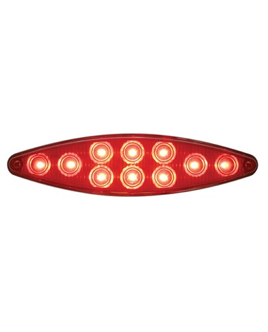 (CARD) 10 RED LED CATS EYE S/T/T LIGHT W/ CHROME BEZEL - RED LENS (CARD) 10 RED LED CATS EYE S/T/T LIGHT W/ CHROME BEZEL - RED LENS