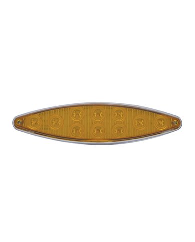 (CARD) 10 AMBER LED CATS EYE P/T/C LIGHT W/ CHROME BEZEL - AMBER LENS (CARD) 10 AMBER LED CATS EYE P/T/C LIGHT W/ CHROME BEZEL - AMBER LENS