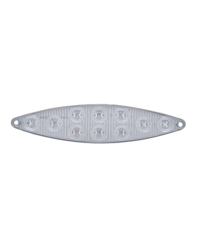 (CARD) 10 AMBER LED CATS EYE P/T/C LIGHT W/ CHROME BEZEL - CLEAR LENS (CARD) 10 AMBER LED CATS EYE P/T/C LIGHT W/ CHROME BEZEL - CLEAR LENS