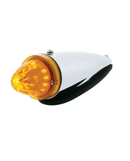 (BOX) CHROME PLASTIC 13 AMBER LED ROUND WATERMELON CAB LIGHT - AMBER LENS (BOX) CHROME PLASTIC 13 AMBER LED ROUND WATERMELON CAB LIGHT - AMBER LENS