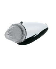 (BOX) CHROME PLASTIC 13 AMBER LED ROUND WATERMELON CAB LIGHT - CLEAR LENS (BOX) CHROME PLASTIC 13 AMBER LED ROUND WATERMELON CAB LIGHT - CLEAR LENS