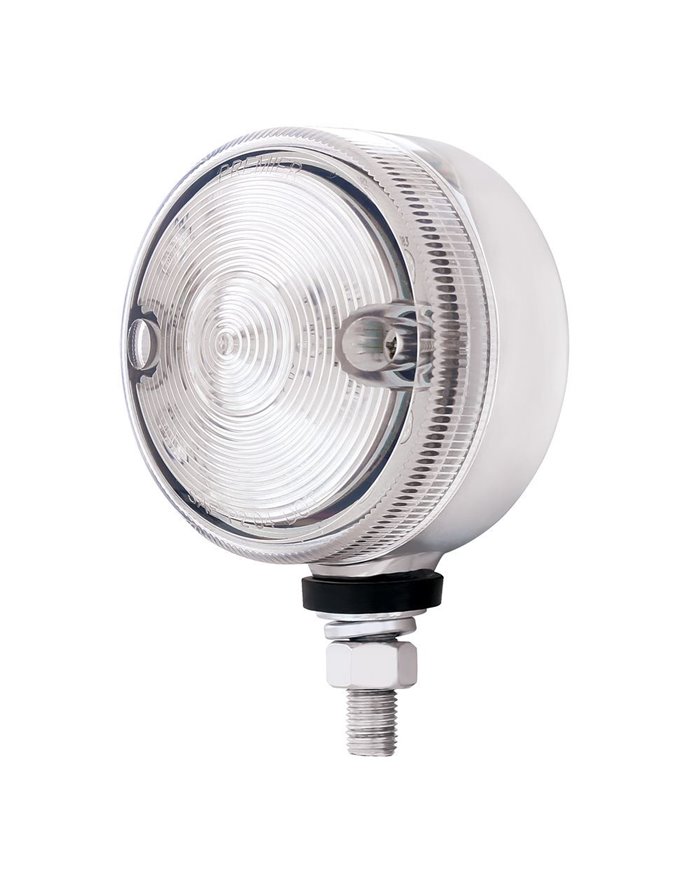 (CARD) 15 RED LED 3" DUAL FUNCTION SINGLE FACE LIGHT - CLEAR LENS