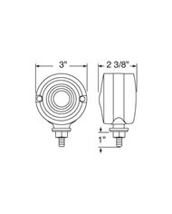 (CARD) 15 RED LED 3" DUAL FUNCTION SINGLE FACE LIGHT - CLEAR LENS