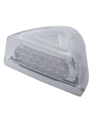 (BULK) 37 AMBER LED FRONT TURN SIGNAL LIGHT W/ CHROME BASE - CLEAR LENS