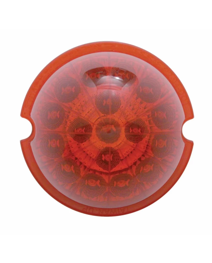 (CARD) 17 RED LED CAB LIGHT W/ REFLECTOR CLEAR LENS - RED LENS