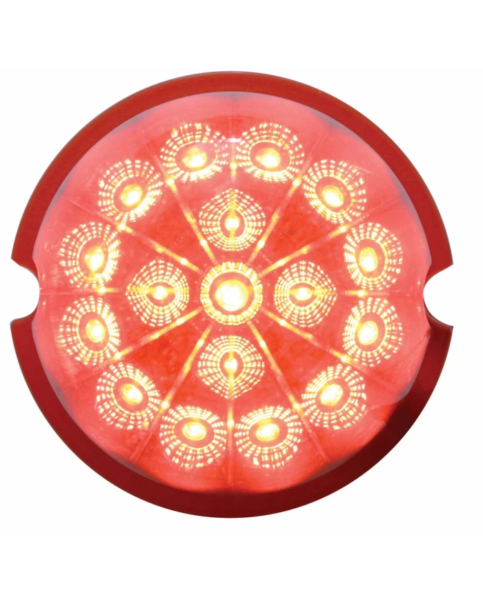 (CARD) 17 RED LED CAB LIGHT W/ REFLECTOR CLEAR LENS - RED LENS
