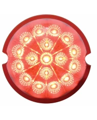 (CARD) 17 RED LED CAB LIGHT W/ REFLECTOR CLEAR LENS - RED LENS