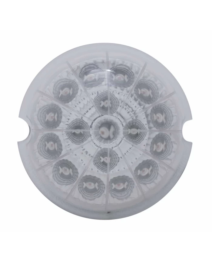 (CARD) 17 RED LED CAB LIGHT W/ REFLECTOR CLEAR LENS - CLEAR LENS