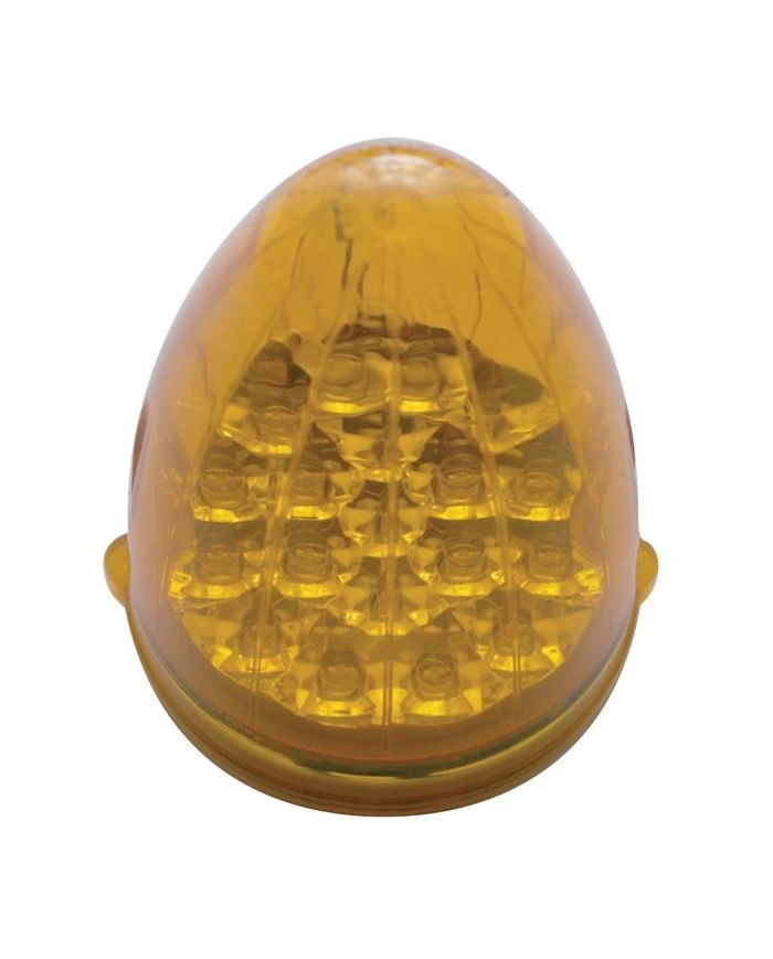 (CARD) 19 AMBER LED GRAKON 1000 CLEAR LENS REFLECTOR CAB LIGHT - AMBER LENS