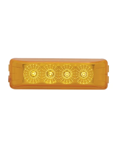 (CARD) 4 AMBER LED RECTANGULAR REFLECTOR LIGHT - AMBER LENS (CARD) 4 AMBER LED RECTANGULAR REFLECTOR LIGHT - AMBER LENS