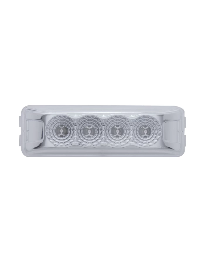 (CARD) 4 AMBER LED RECTANGULAR REFLECTOR LIGHT - CLEAR LENS (CARD) 4 AMBER LED RECTANGULAR REFLECTOR LIGHT - CLEAR LENS