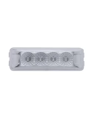 (CARD) 4 AMBER LED RECTANGULAR REFLECTOR LIGHT - CLEAR LENS (CARD) 4 AMBER LED RECTANGULAR REFLECTOR LIGHT - CLEAR LENS
