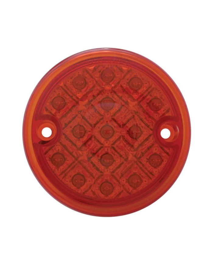 (BULK) 15 RED LED 3" DUAL FUNCTION SINGLE FACE LIGHT / LIGHT ONLY - RED LENS