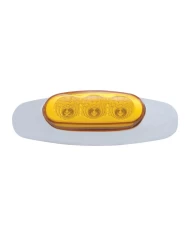 (BULK) 3 AMBER LED REFLECTOR MARKER LIGHT - AMBER LENS