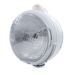 UP31541-Chrome Guide 682-C Style Headlight H6024 & LED Turn Signal - Clear Lens