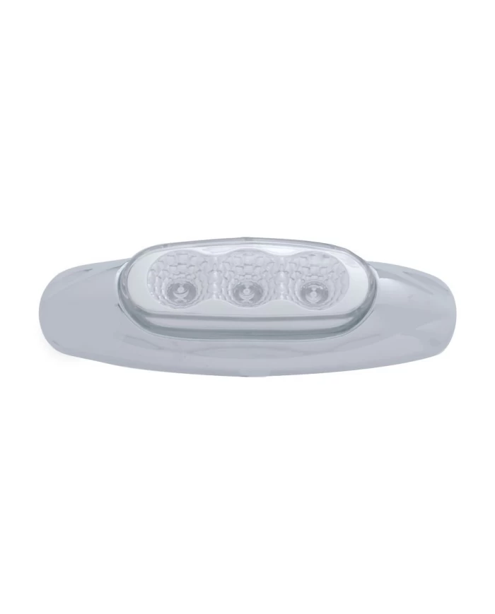 (BULK) 3 RED LED REFLECTOR MARKER LIGHT - CLEAR LENS